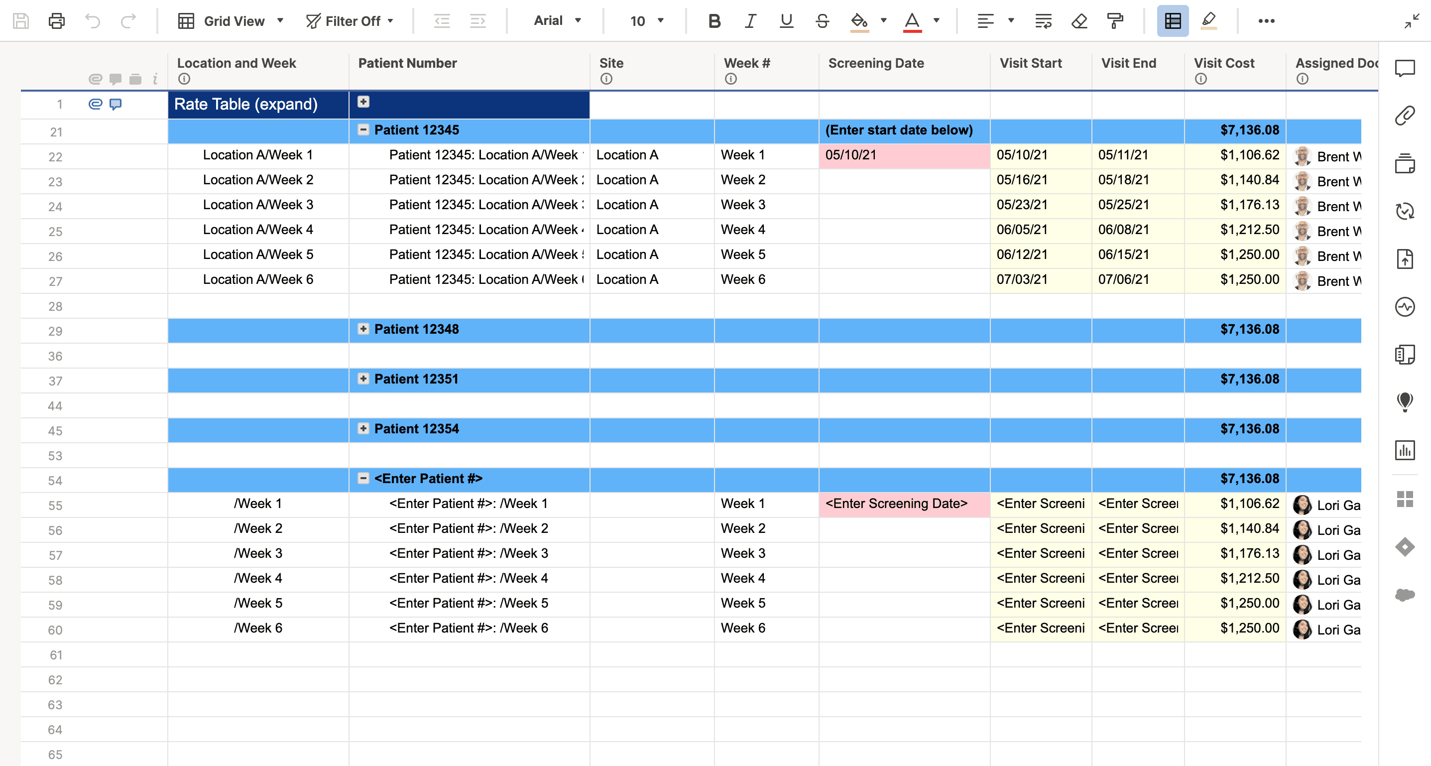 Manual Spreadsheet Tracking